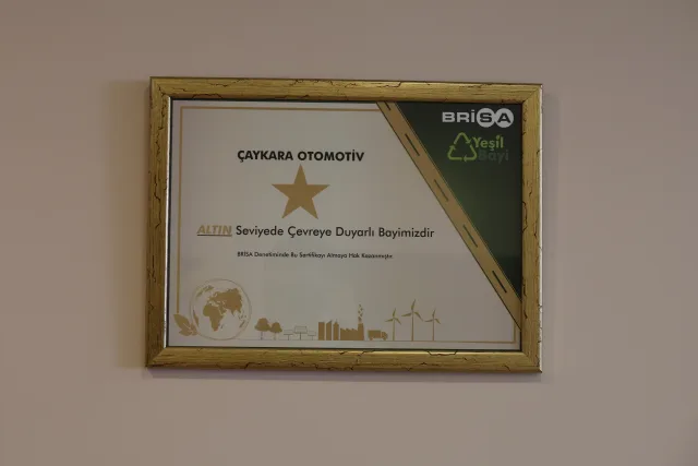 Brisa Çevreye Duyarlı Bayi belgesi