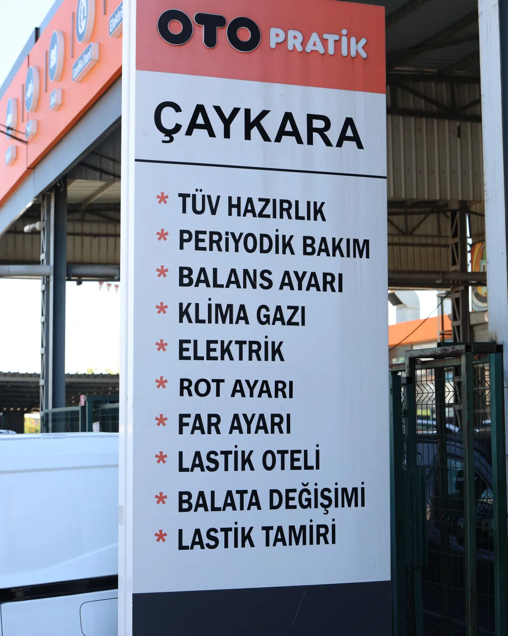 Otopratik Çaykara hizmet tabelası